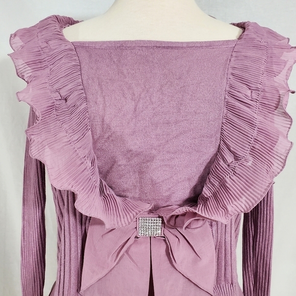Pink Mauve Elizabethan Ruffle Brocade Shirt - Picture 2 of 8